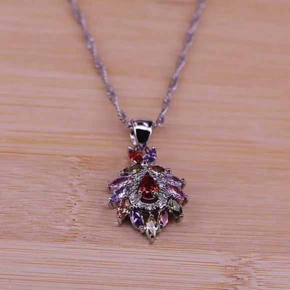 Gorgeous multi color Swarovski elements set - silver plated - Picture 11 of 11